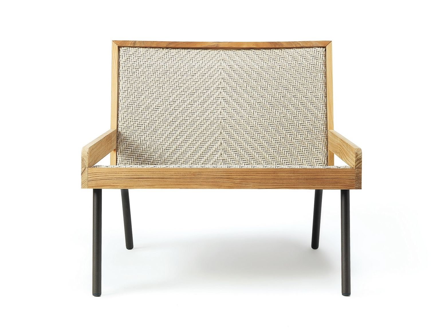 Кресло из тика и полипропиленовой веревки с подлокотниками Ethimo открытый ARCH-00125651 - Вид №1