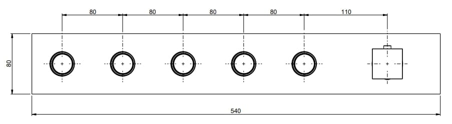 Термостатический смеситель для душа с 6 отверстиями с пластиной Rubinetterie Frattini отдельная эстетика ARCH-00021488 - Вид №7