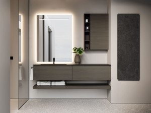 Подвесной туалетный столик с зеркалом