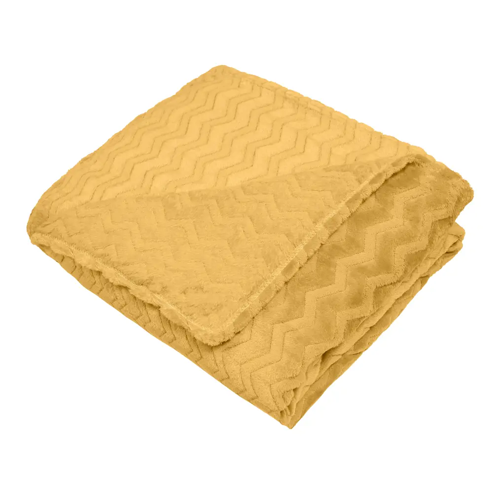 Плед Зигзаг 200x220 см фланель цвет охра 89449304 STLM-2110125 TEXREPUBLIC