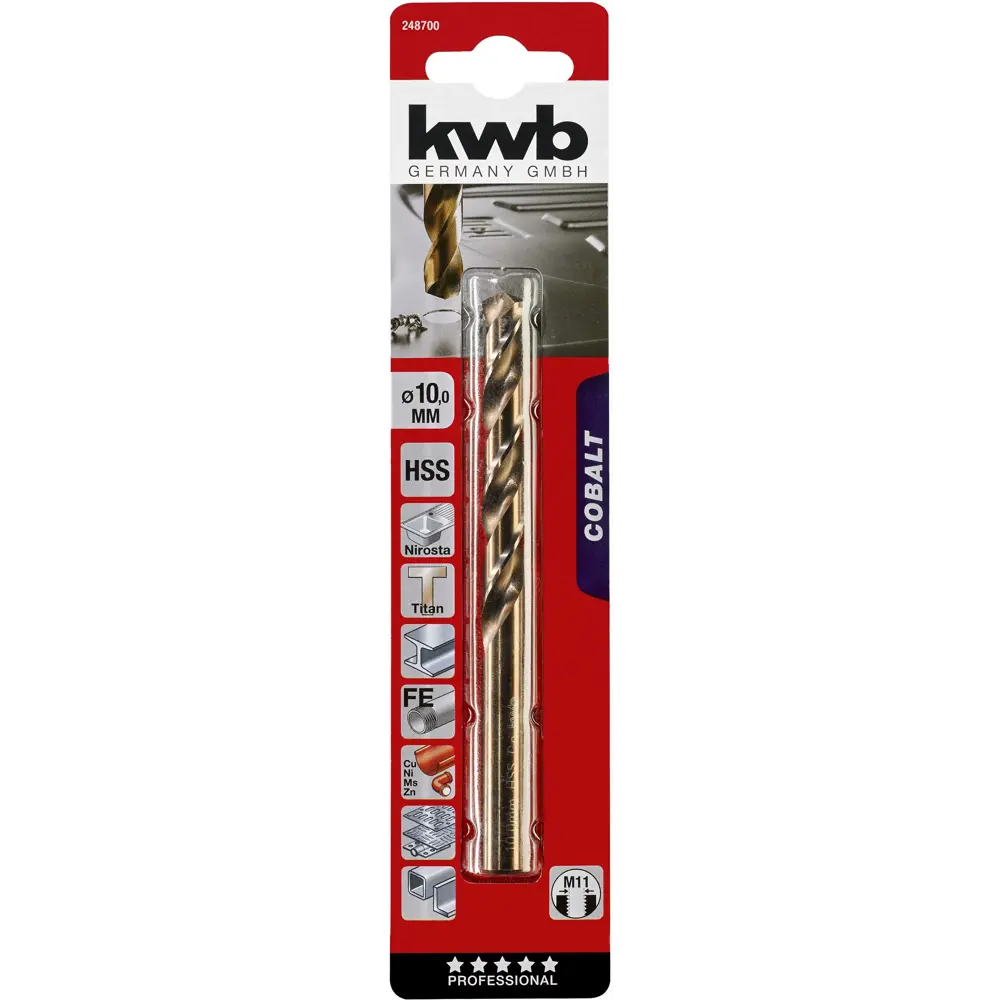 Сверло спиральное по металлу HSS-Co KWB 248700 10x133 мм STLM-2054142 - Вид №1