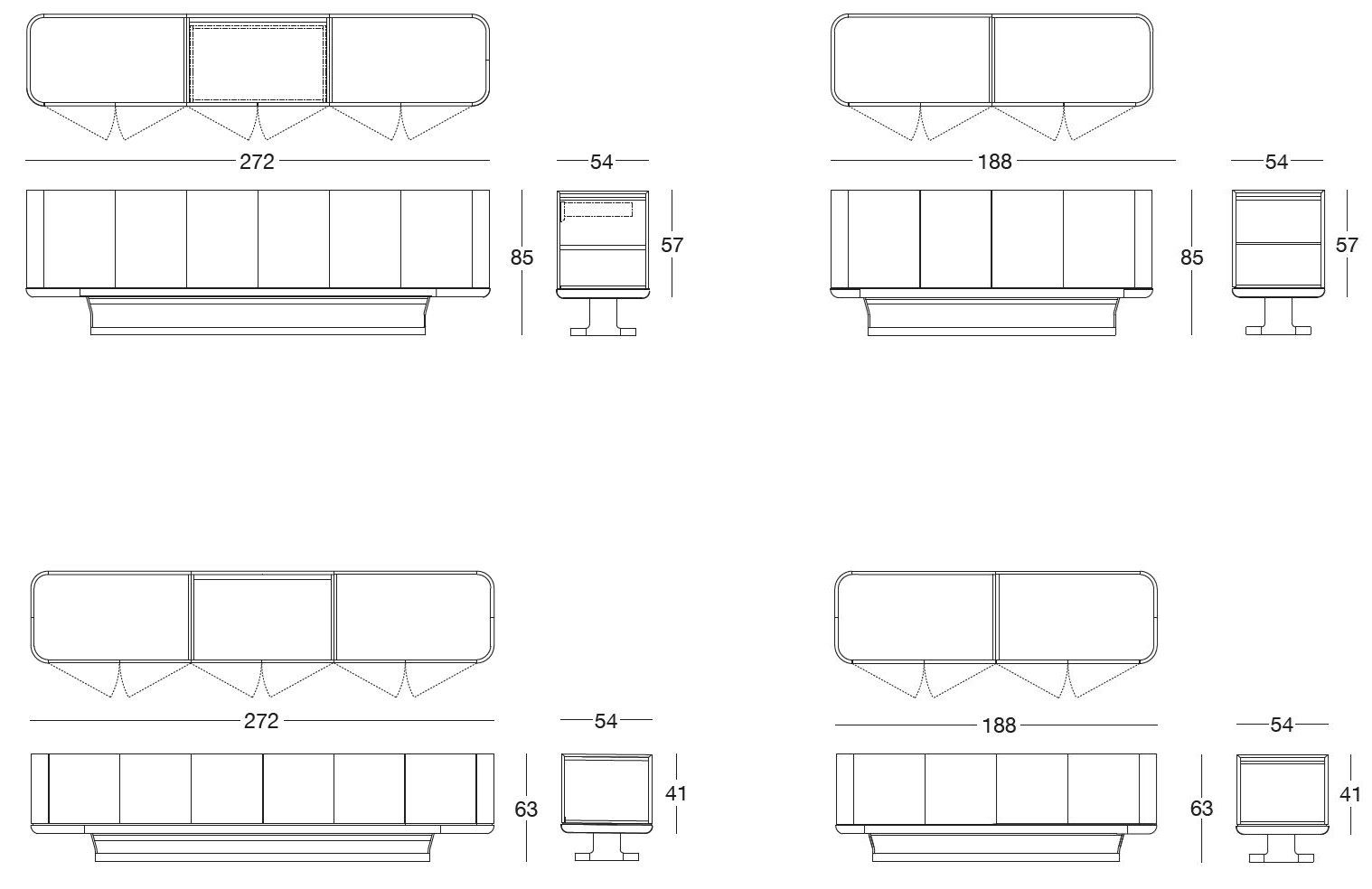 Двухсторонняя мебель из мрамора и кожи с дверями Longhi Loveluxe 2021-Rhythm'21 collection ARCH-00051815 - Вид №3