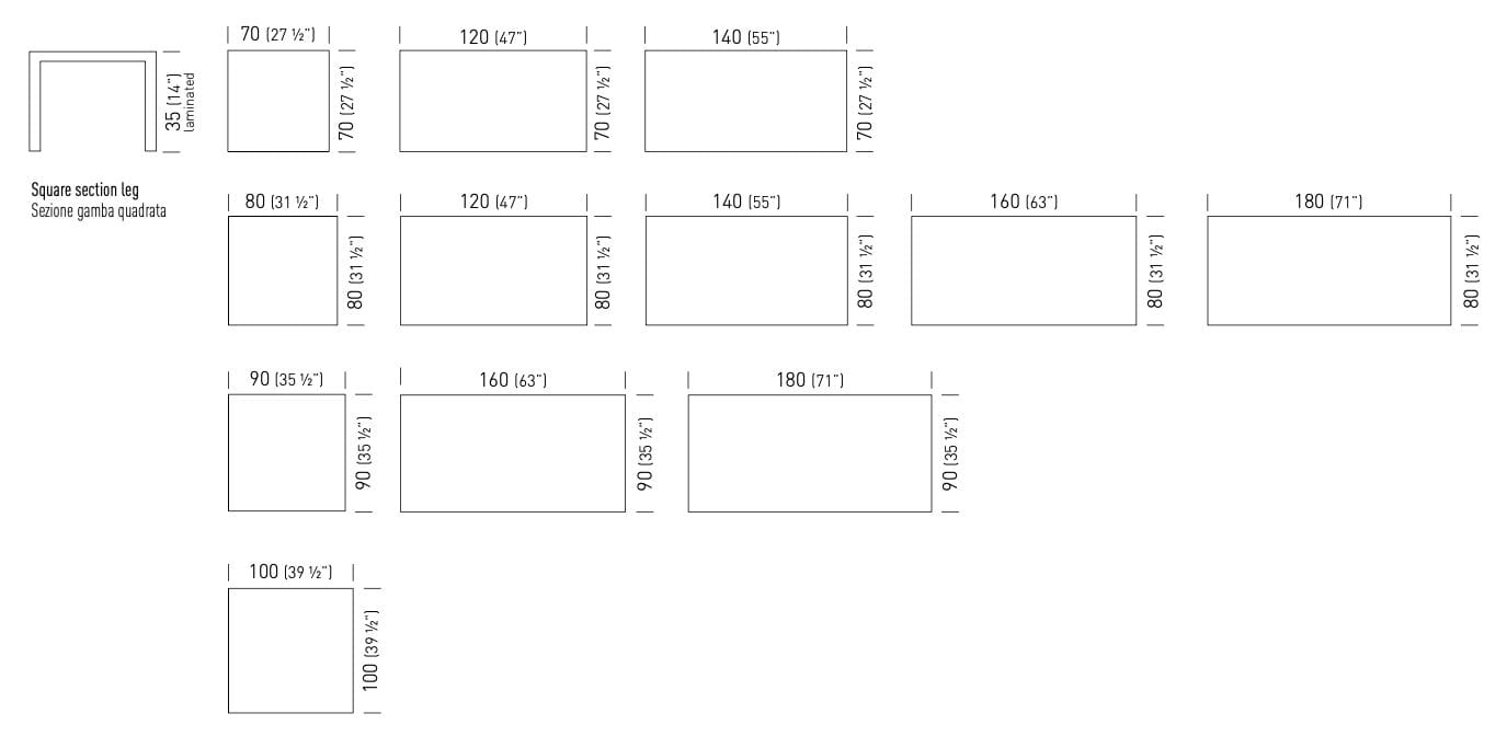 Квадратный или прямоугольный журнальный столик из Compactop® GABER PAREO LOW ARCH-00044339 - Вид №6