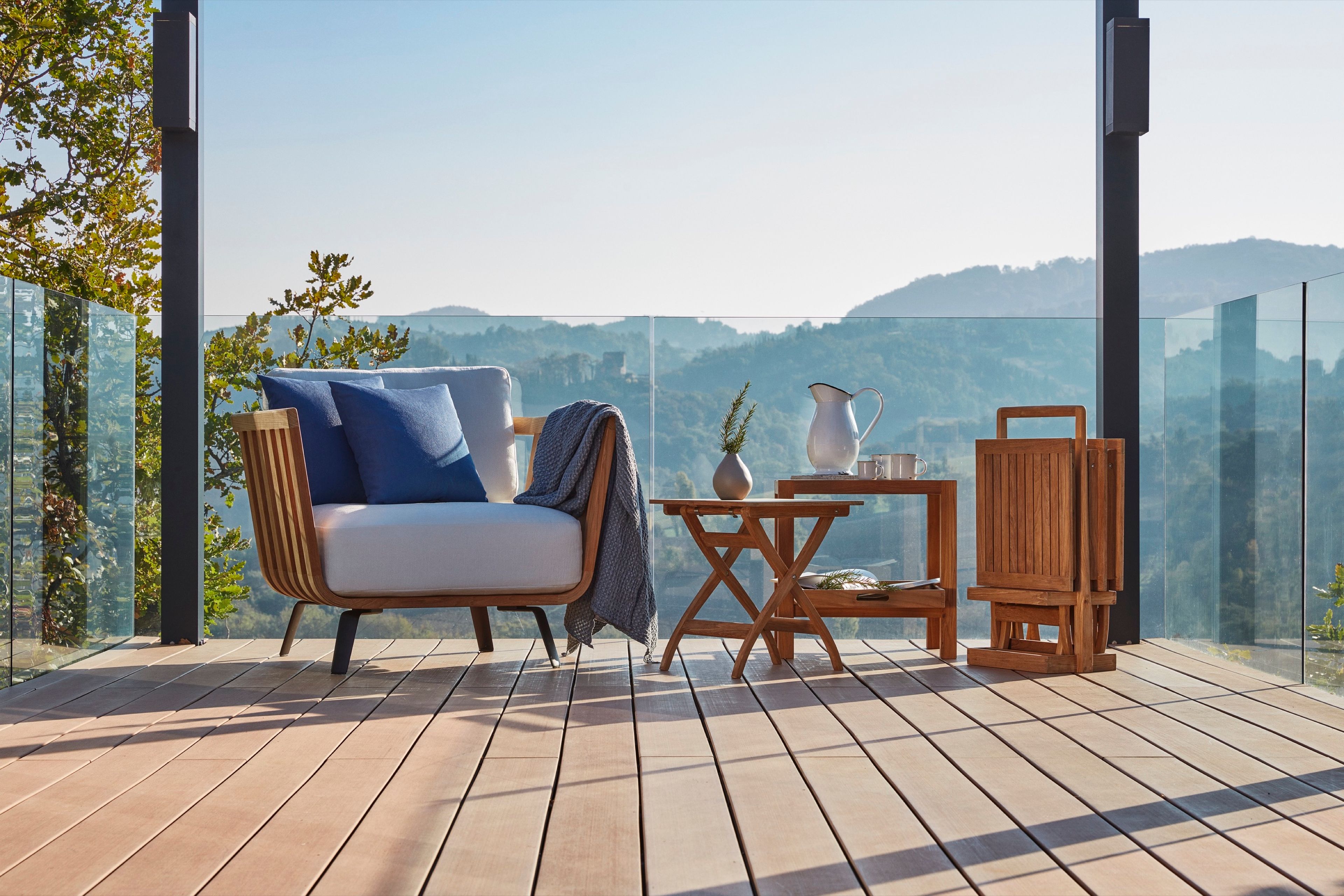 Садовое кресло из тикового дерева и акриловой ткани Unopiù Welcome ARCH-00123116 - Вид №2