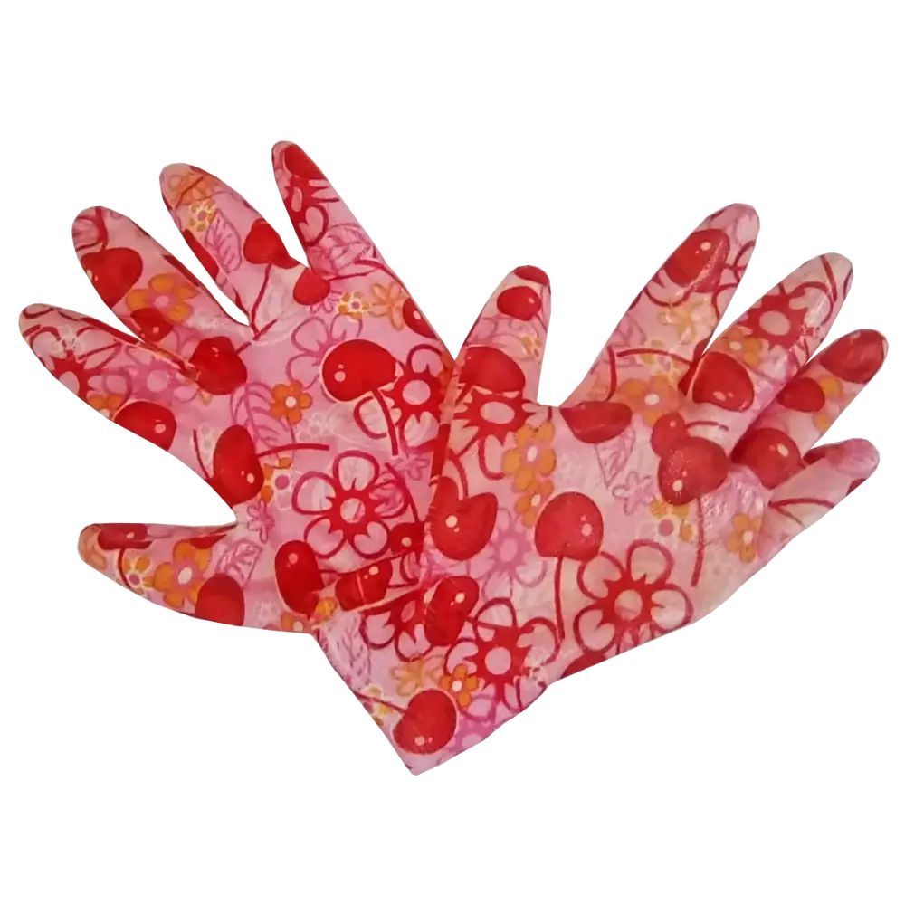 Садовые перчатки GARDEN FLOWERS с нитриловым покрытием для точных работ 82842738 STLM-0036950