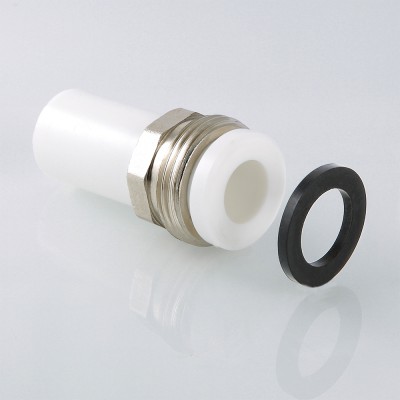 VTp.721.0.02005 Фитинг полипропиленовый – патрубок под накидную гайку Valtec 20 мм x 3/4"  - Вид №1