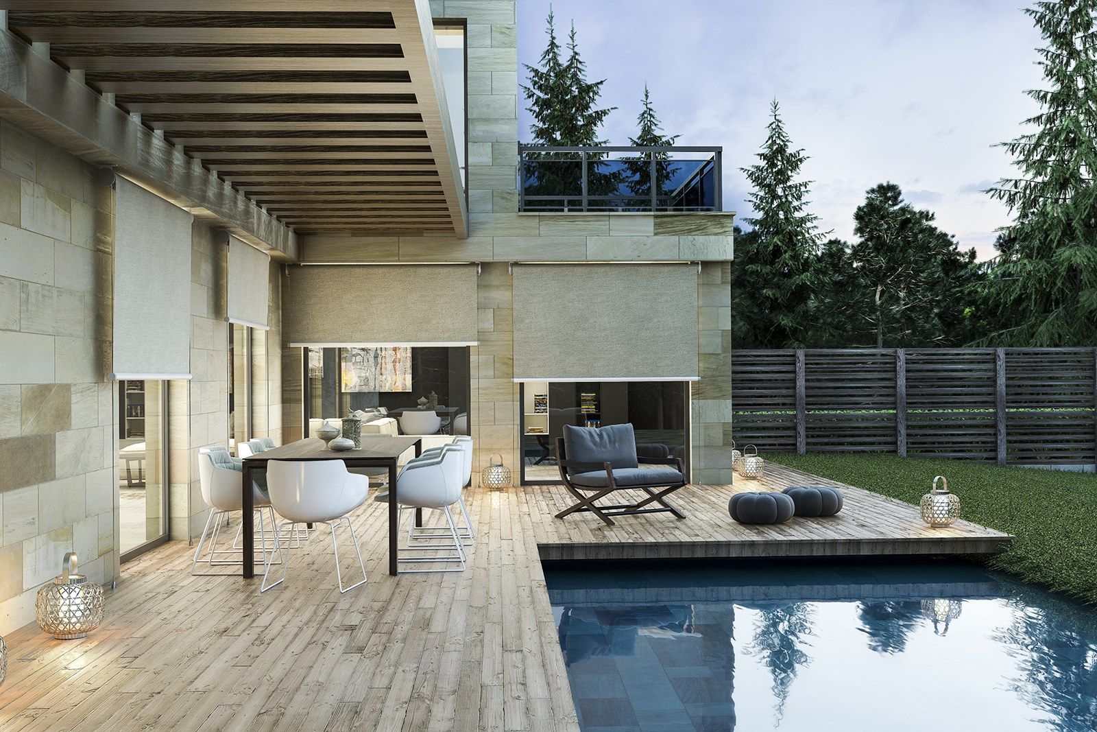 Роликовые шторы с приводом от двигателя Mv Line свободные рулонные шторы ARCH-00016024 - Вид №3