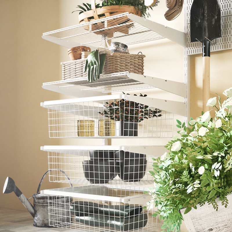 Сетчатая корзина для рамы , 555х410х185 мм, белый LJPS0358 Public Steel Россия  - Вид №4