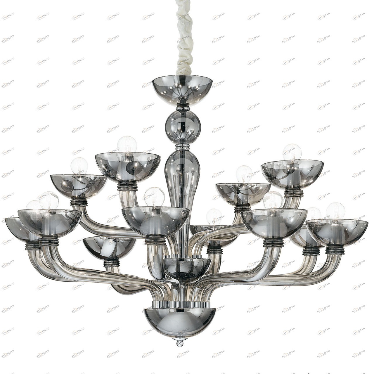 Подвесная люстра Ideal Lux Casanova SP12 Fume IDEAL LUX ДИЗАЙНЕРСКИЕ, CASANOVA FUME 057284 Серый 