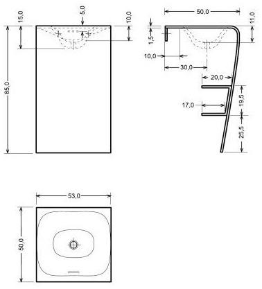 Напольная раковина стоящая овальная AQUAdesign STRIP sun-id-1454441 - Вид №1
