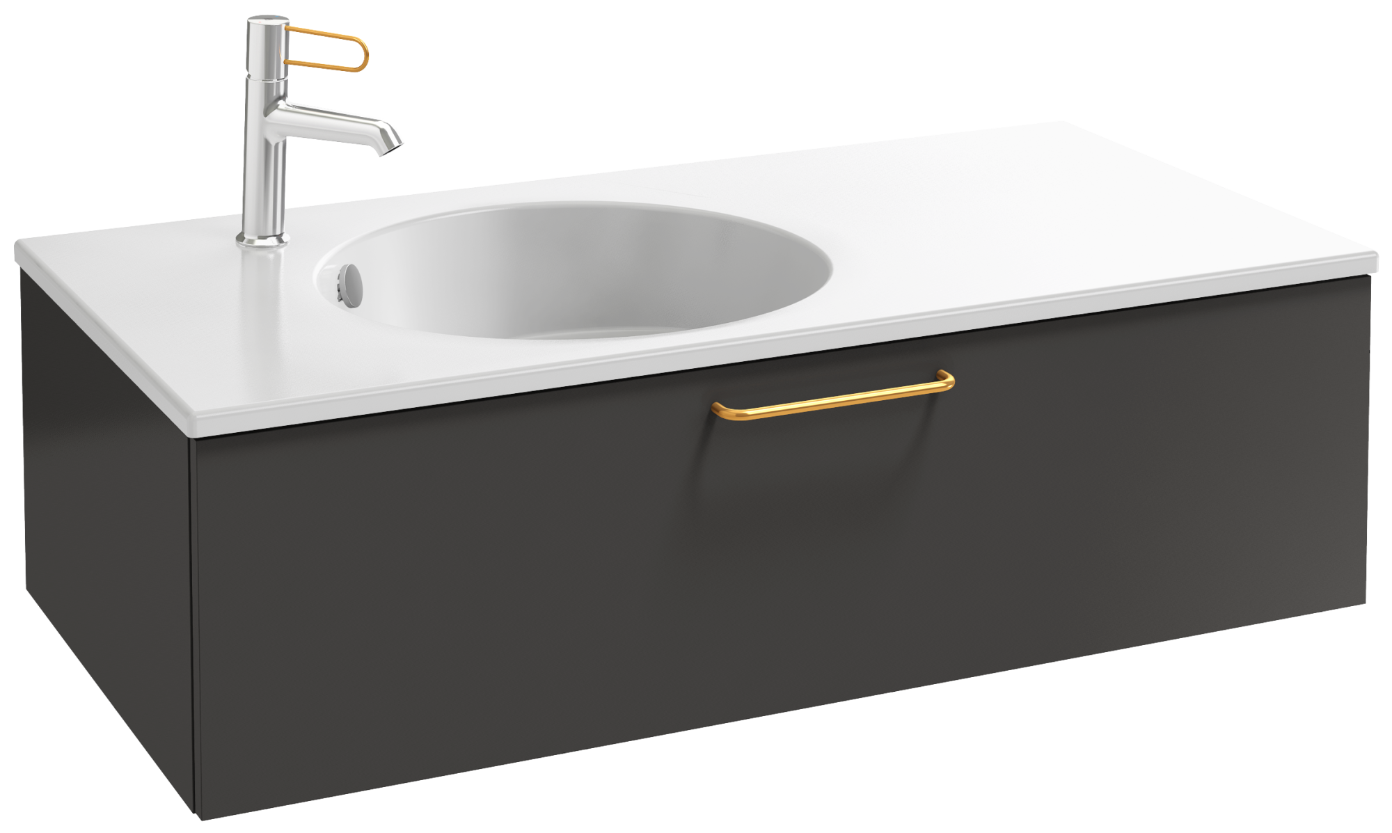 EB2516-R8-M90 Тумба под столешницу 100 см, 1 ящик, золотая ручка JACOB DELAFON ODÉON RIVE GAUCHE ODEON RIVE GAUCHE