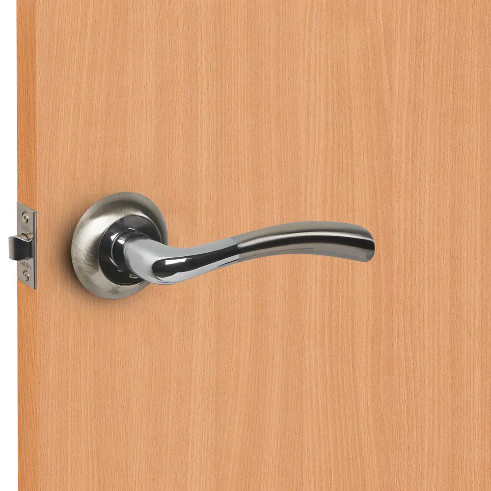 Дверные ручки Punto Bona без запирания цвет матовый никель/хром STLM-2036524 - Вид №5