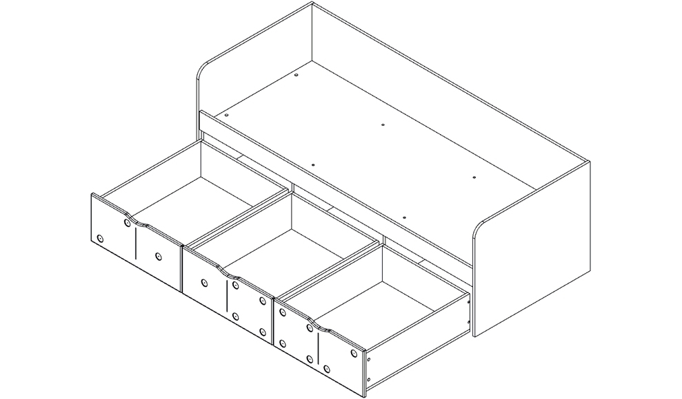 Подростковый диван-кровать с 2 ящиками "Продленка" МАНДАРИН ПРОДЛЕНКА 178746 Белый Santreyd  - Вид №6