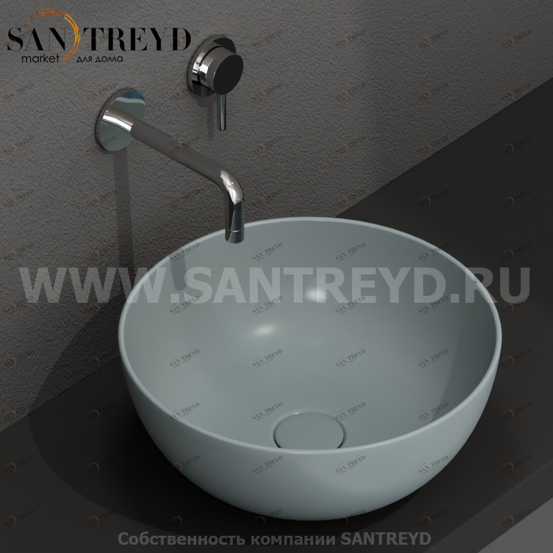 B6T37BL Накладная раковина на столешницу  круглая Ceramica Globo T-EDGE