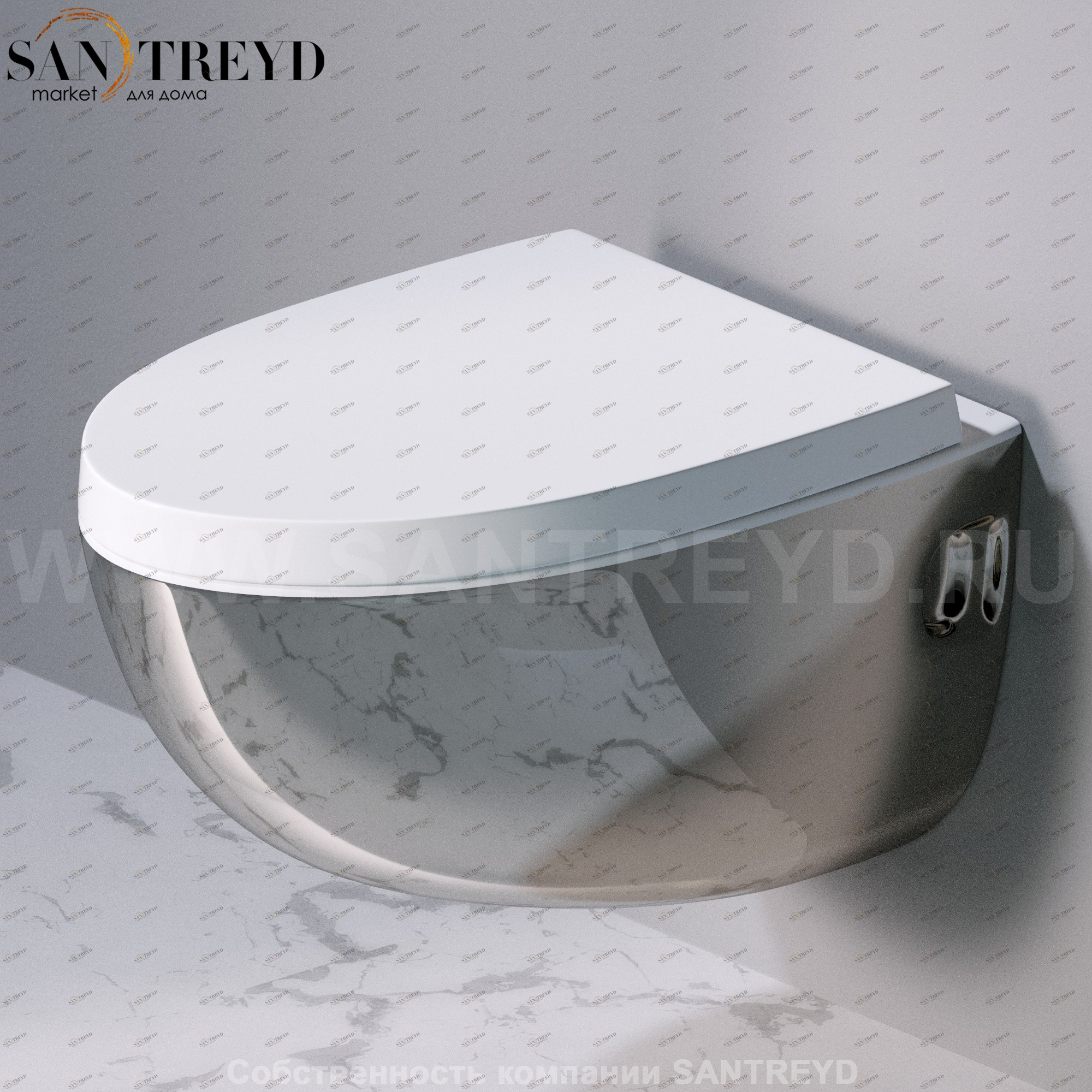 S511.251 Подвесной унитаз настенный Хромированный A. e T. Italia OVAL Италия AeT ITALIA