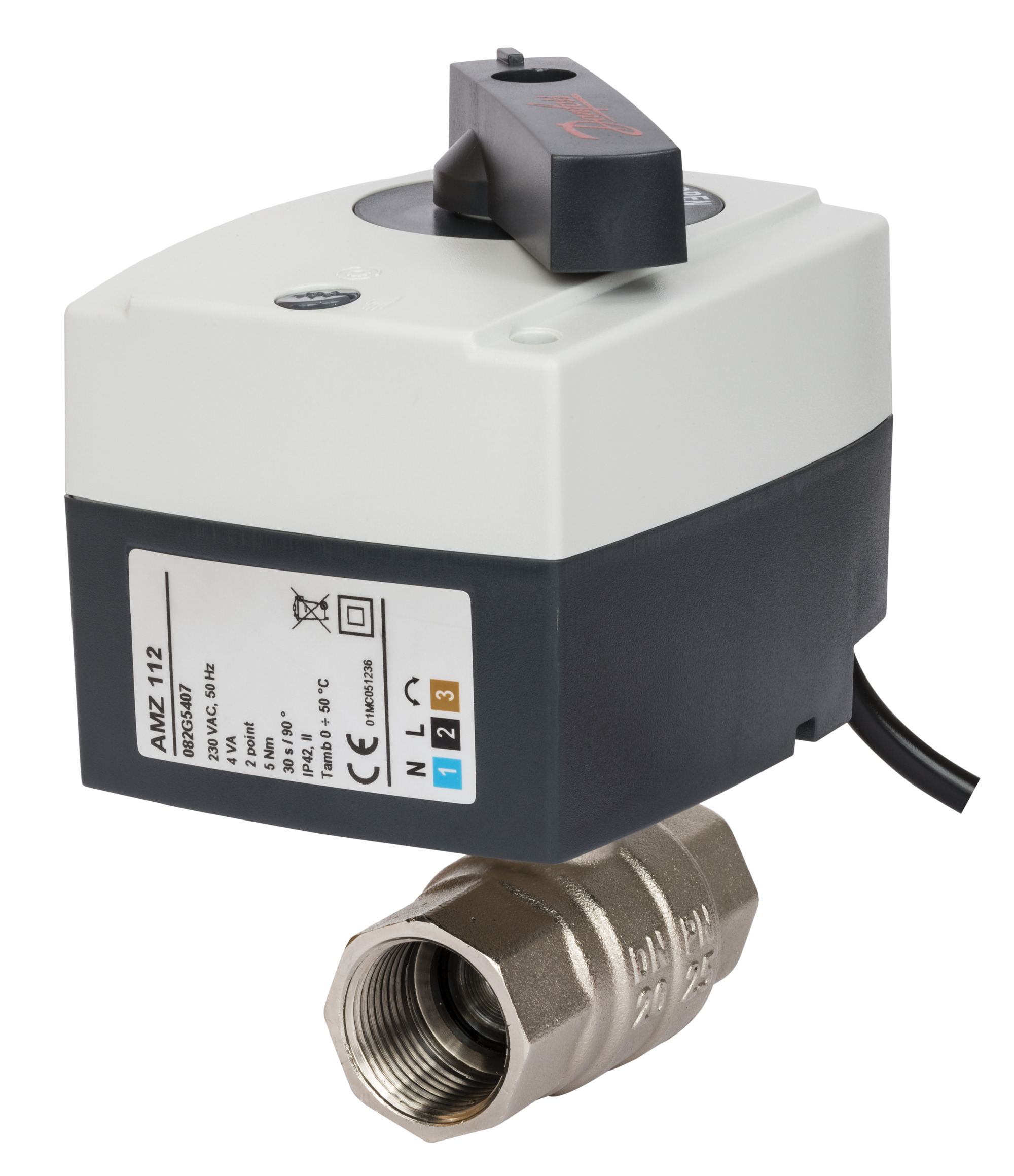 Danfoss Клапаны двухпозиционные шаровые с электроприводом AMZ 112 — проходной, AMZ 113 — трехходовой AMZ 112 кран шар 2х поз Ду40 э/п 230В 082G5410  - Вид №7