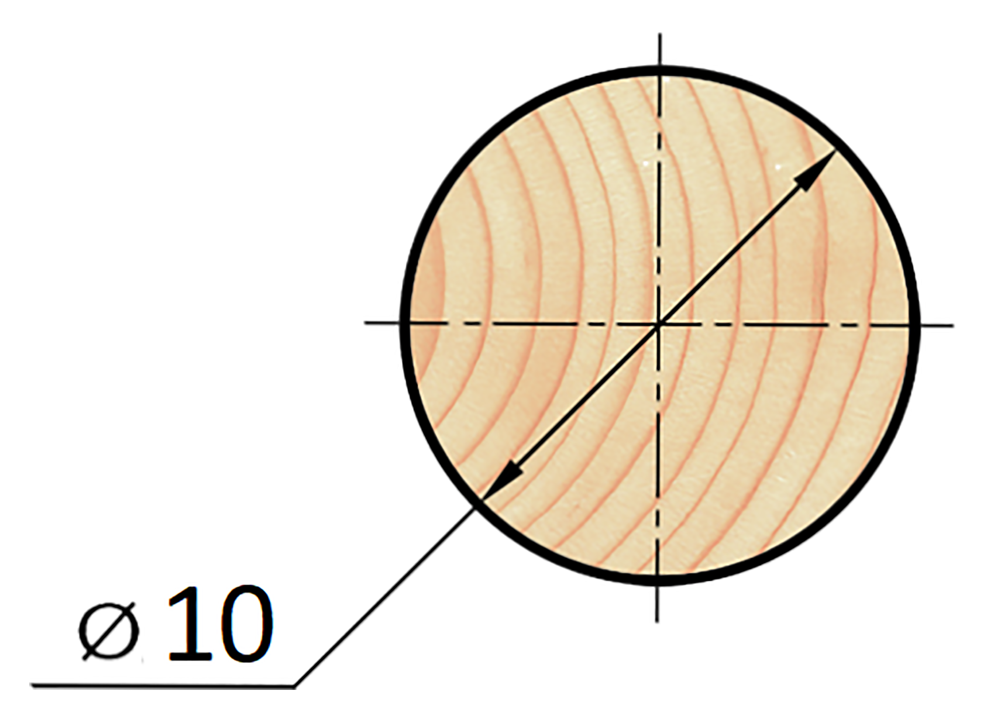 84460762 Круглый погонаж деревянный сращенный 10х1000 мм хвоя Экстра STLM-0050285 Santreyd  - Вид №1