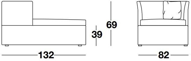 Frigerio Salotti Мягкая кушетка из ткани Bessie sun-id-1397791 - Вид №2