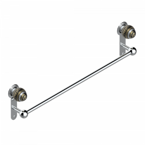 A7F-514/60 Полотенцедержатель одинарный - фиксированная рейка 600 мм Д. 16 мм Thg-paris Marquise чёрный с золотым декором Хром