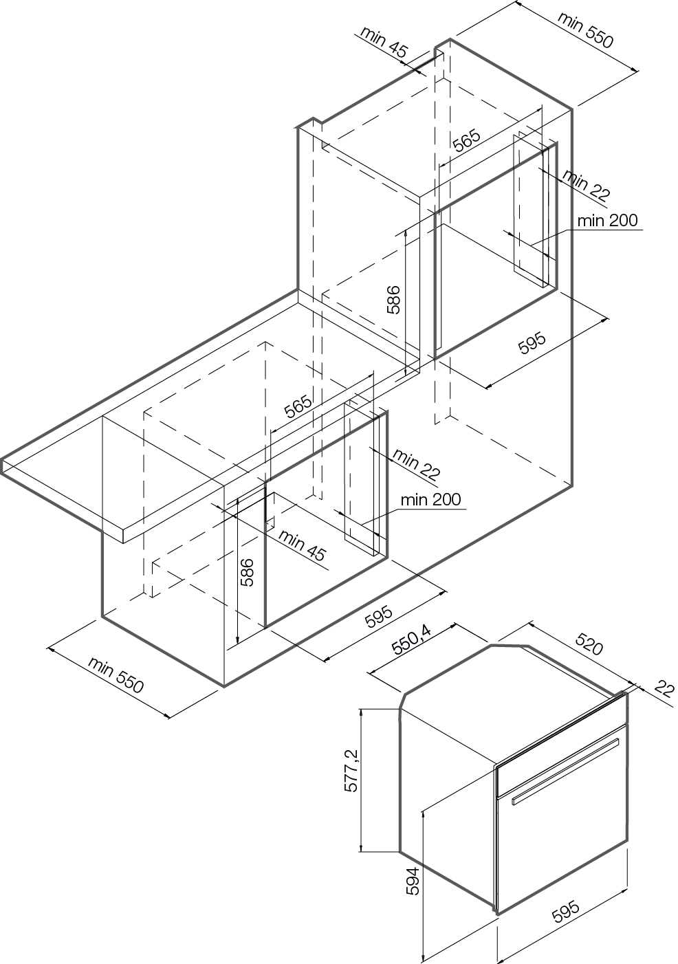 8156212 Электрический духовой шкаф Graude BE 60.0 S черный STDN-0055865 - Вид №2