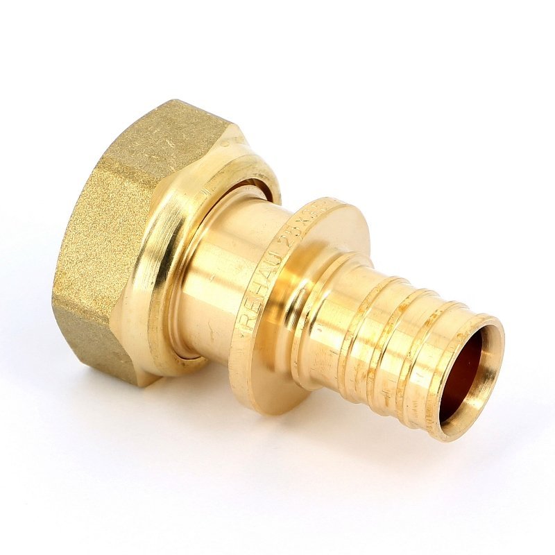 REHAU Муфта надвижная с накидной гайкой ВР 25х1" RAUTITAN RX бронза 366080456340 - Вид №1