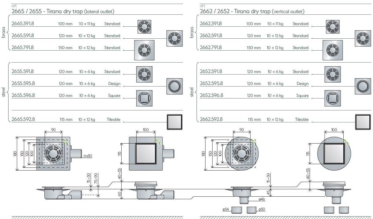 OMP Компактный напольный сифон sun-id-1403370 - Вид №3