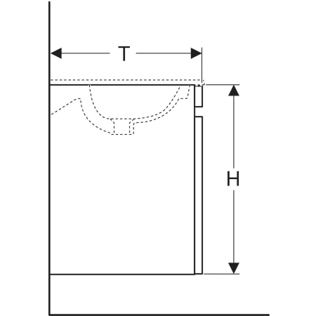 869557000 Шкафчик для встраиваемой раковины Geberit Renova Plan, с одним выдвижным и одним внутренним выдвижным ящиком Geberit  - Вид №4