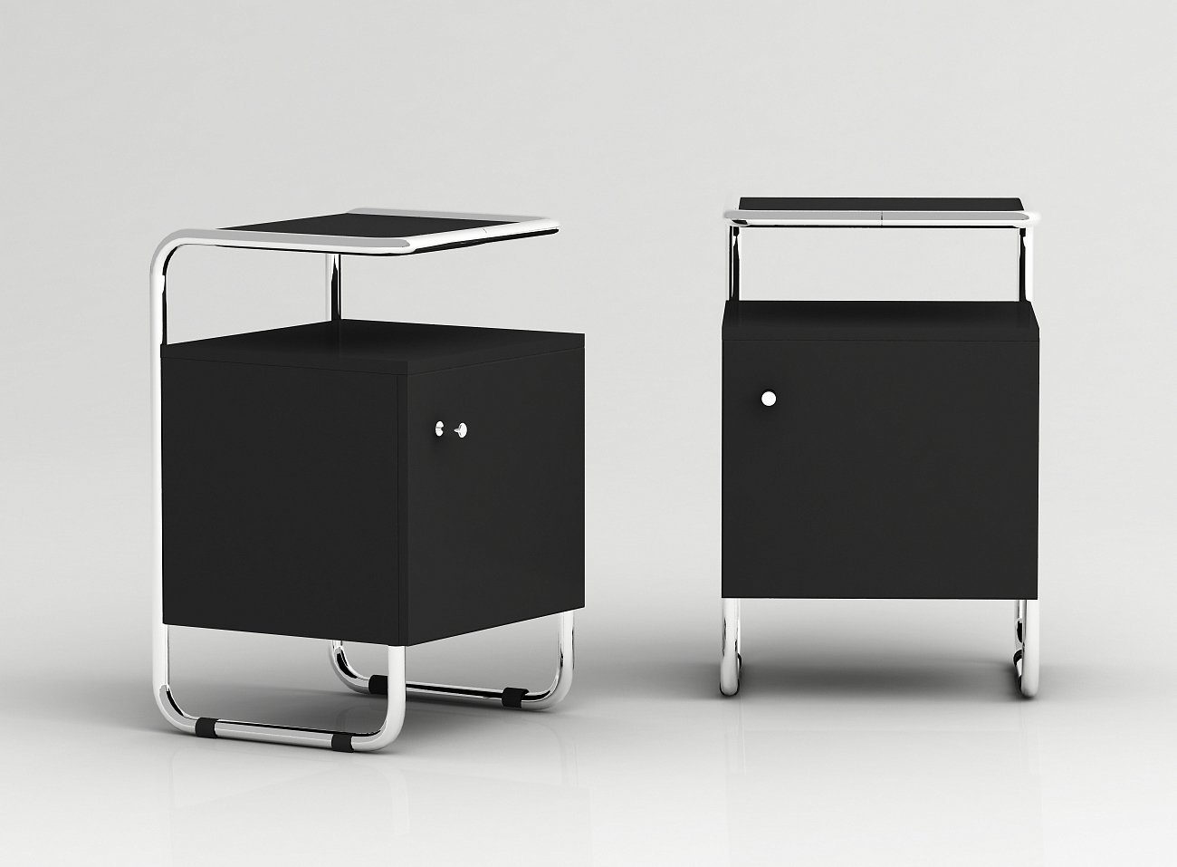 Тумба с металлическими ножками светло-серая Bauhaus WOODI  00-3965972 Серый  - Вид №1