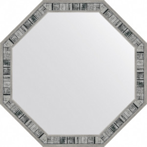 BY 7413 Зеркало в багетной раме - состаренное дерево 50 mm EVOFORM Octagon
