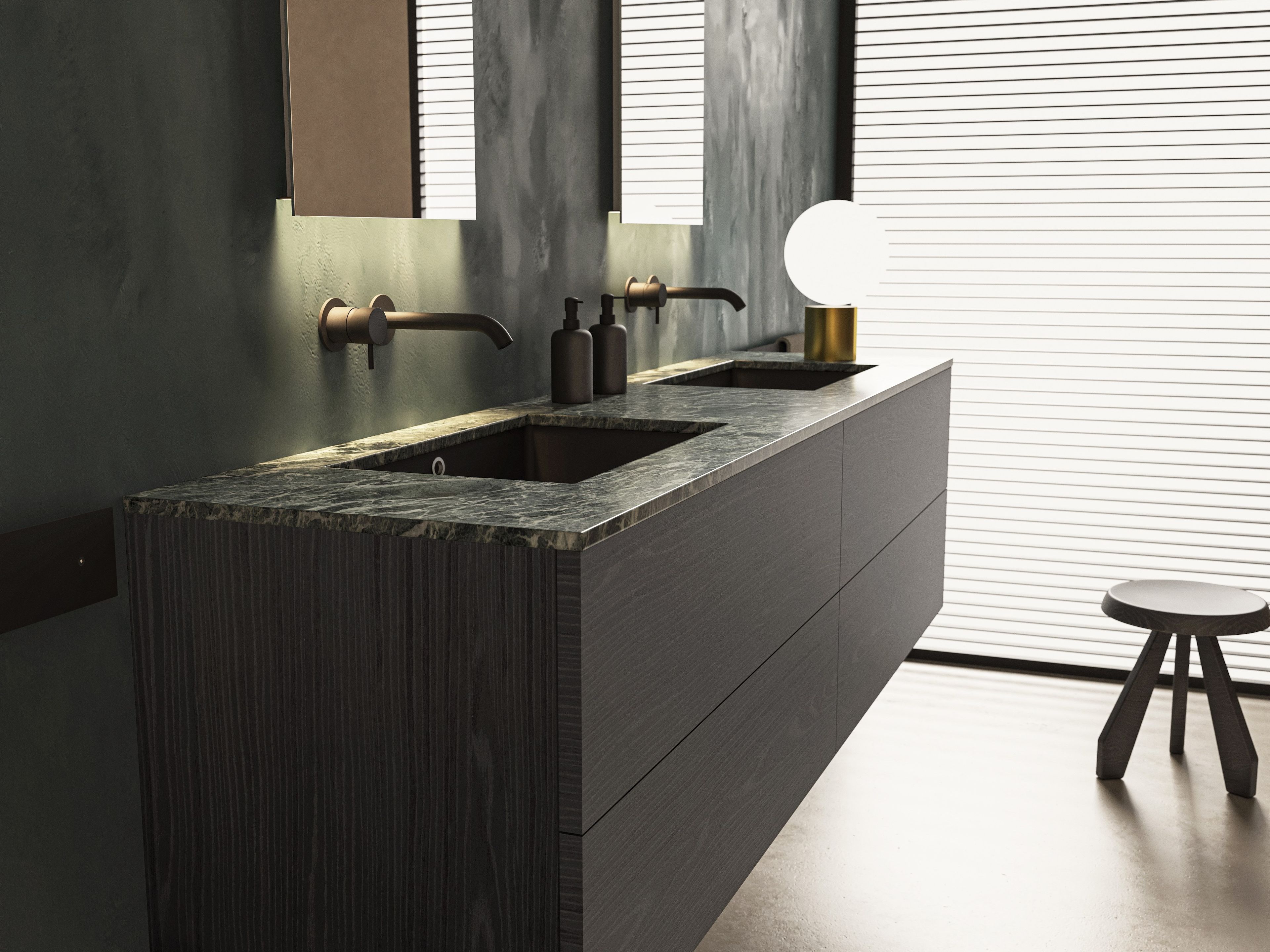 Деревянный двойной умывальник с ящиками Moab блок ARCH-00137738 - Вид №1