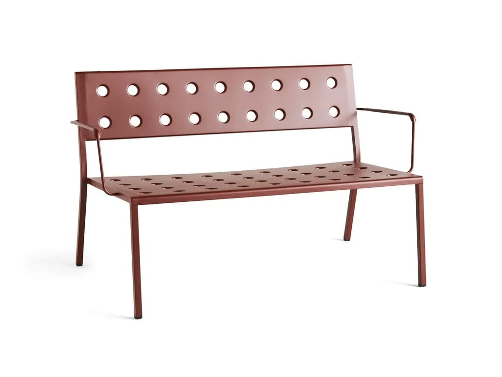 Стальная садовая скамейка с порошковым покрытием с подлокотниками Hay балкон ARCH-00132024