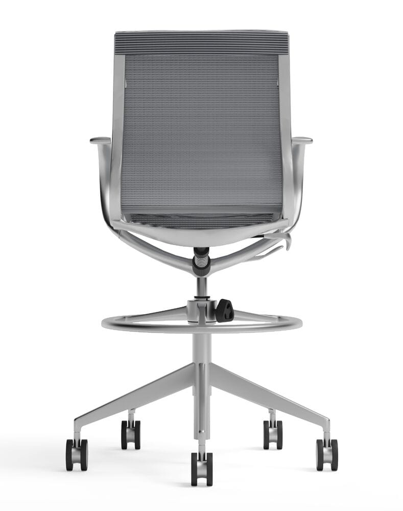 Алюминиевый поворотный рабочий офисный стул с колесами для чертежника WORKSPACE Sterling Mesh ARCH-00059667 - Вид №1