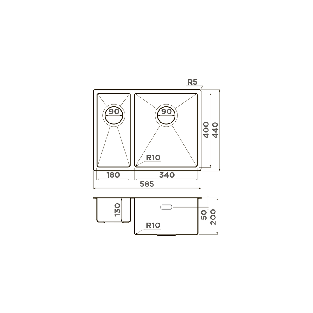 Кухонная мойка Taki 58-2-U/IF IN-L OMOIKIRI 4993768 - Вид №5