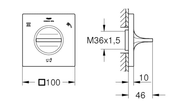 Ручной 3-ходовой переключатель для душа Grohe Allure New ARCH-00069368 - Вид №3