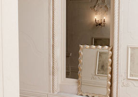 Gentry Home Адель Mirror hand carved wood frame Шампанское серебро GH100471  - Вид №1