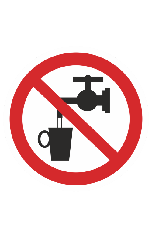 68298 Знак "Запрещается использовать в качестве питьевой воды"  Запрещающие знаки размер 100 х 100 мм Спецодежда 