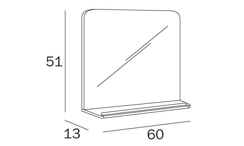 Зеркало с полкой для ванной комнаты INDA® BOLSENA ARCH-00088848 - Вид №2