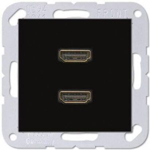 Розетка HDMI двойная Jung A 500 черная MAA1133SW