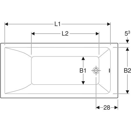 554.305.01.1 Прямоугольная ванна Geberit Renova Plan Geberit  - Вид №2