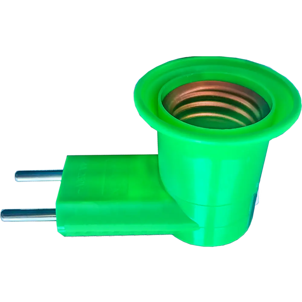 Адаптер вилка-патрон с выключателем 220 В цвет зеленый Santreyd STLM-2196400