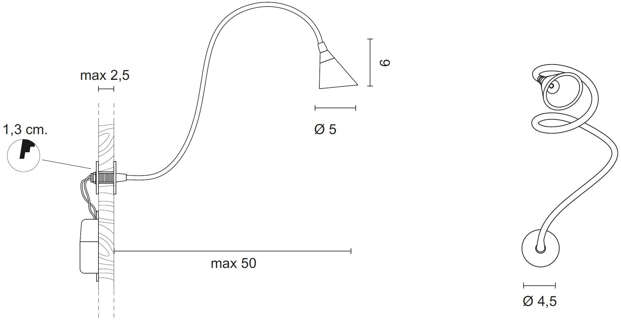 EGOLUCE Настенный светодиодный светильник с гибким кронштейном Kalla 4540 / 4541  - Вид №6