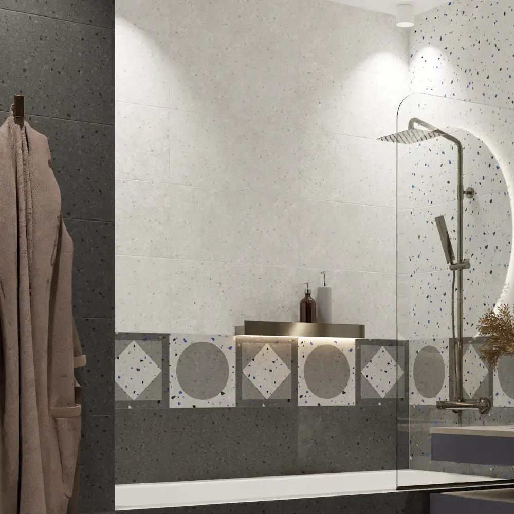 Керамин Салерно 7 — настенная плитка с эффектом терраццо для современного интерьера 89398689 STLM-1573361