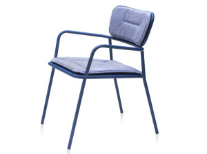 Металлический штабелируемый садовый стул с подлокотниками