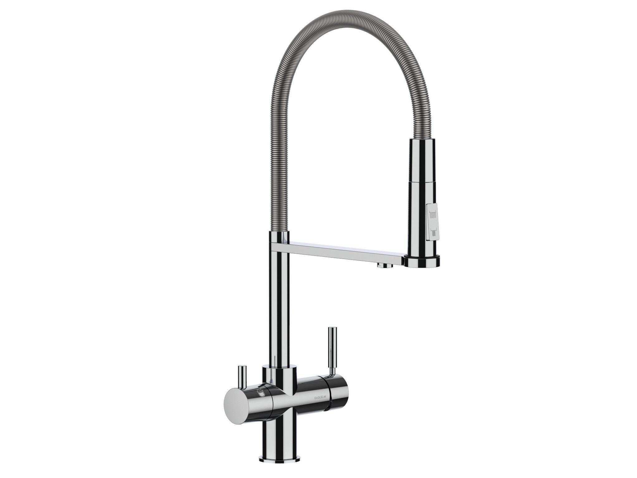 Электронный смеситель для кухни с выдвижным ручным душем GUGLIELMI RUBINETTERIE Pura ARCH-00095866