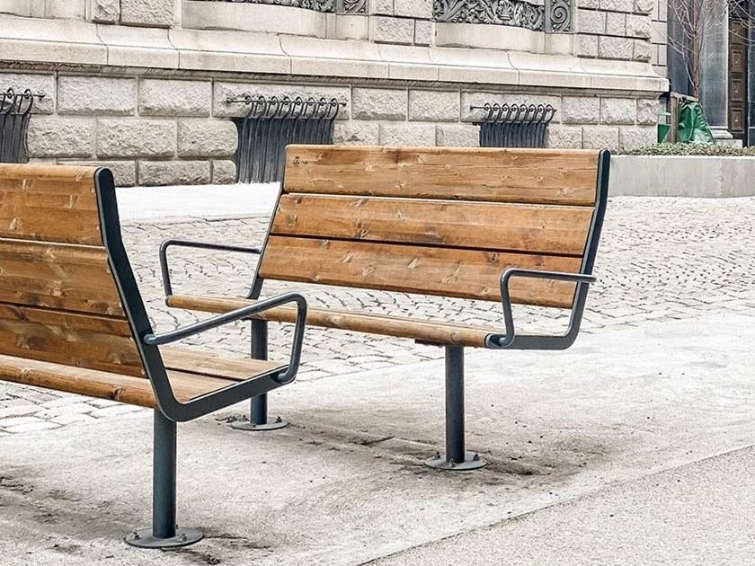 VESTRE Деревянная скамейка со спинкой April sun-id-1508386 - Вид №1