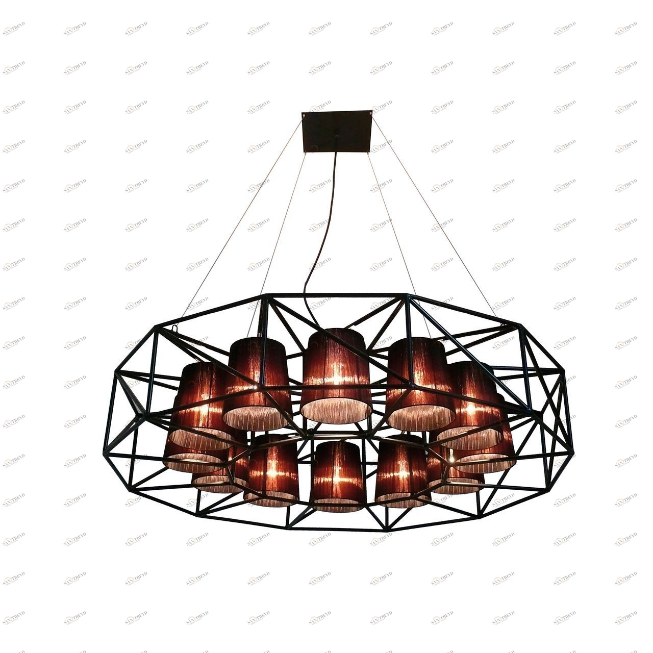 Люстра дизайнерская Splitsecond черная коричневая 10174-12L SUPERNW ДИЗАЙНЕРСКИЕ, КОЛЕСО 056691 Черный 