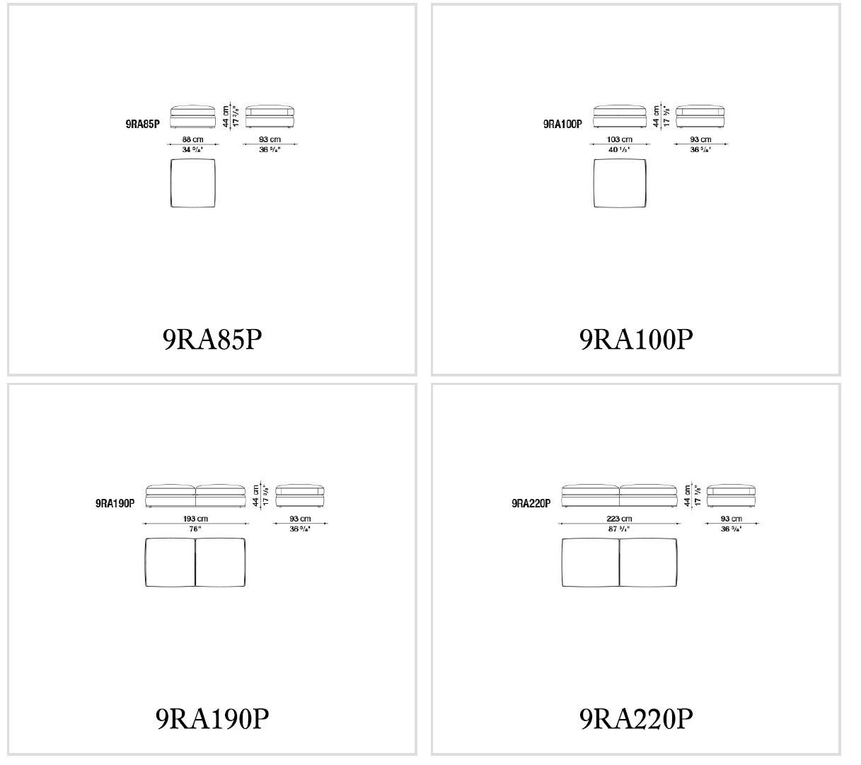 Кожаный прямоугольный пуф B&B Italia ARCH-00110288 - Вид №2