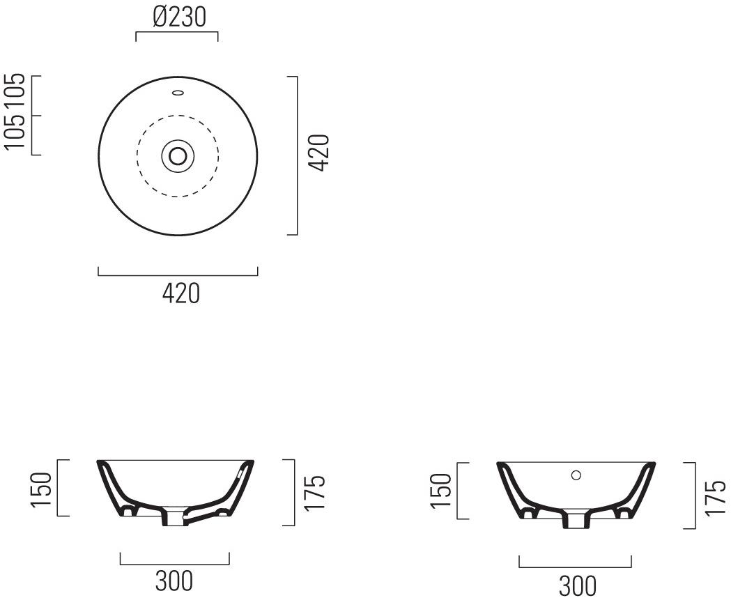 902811 Подвесная раковина настенная овальная GSI ceramica Sand белая - Вид №4