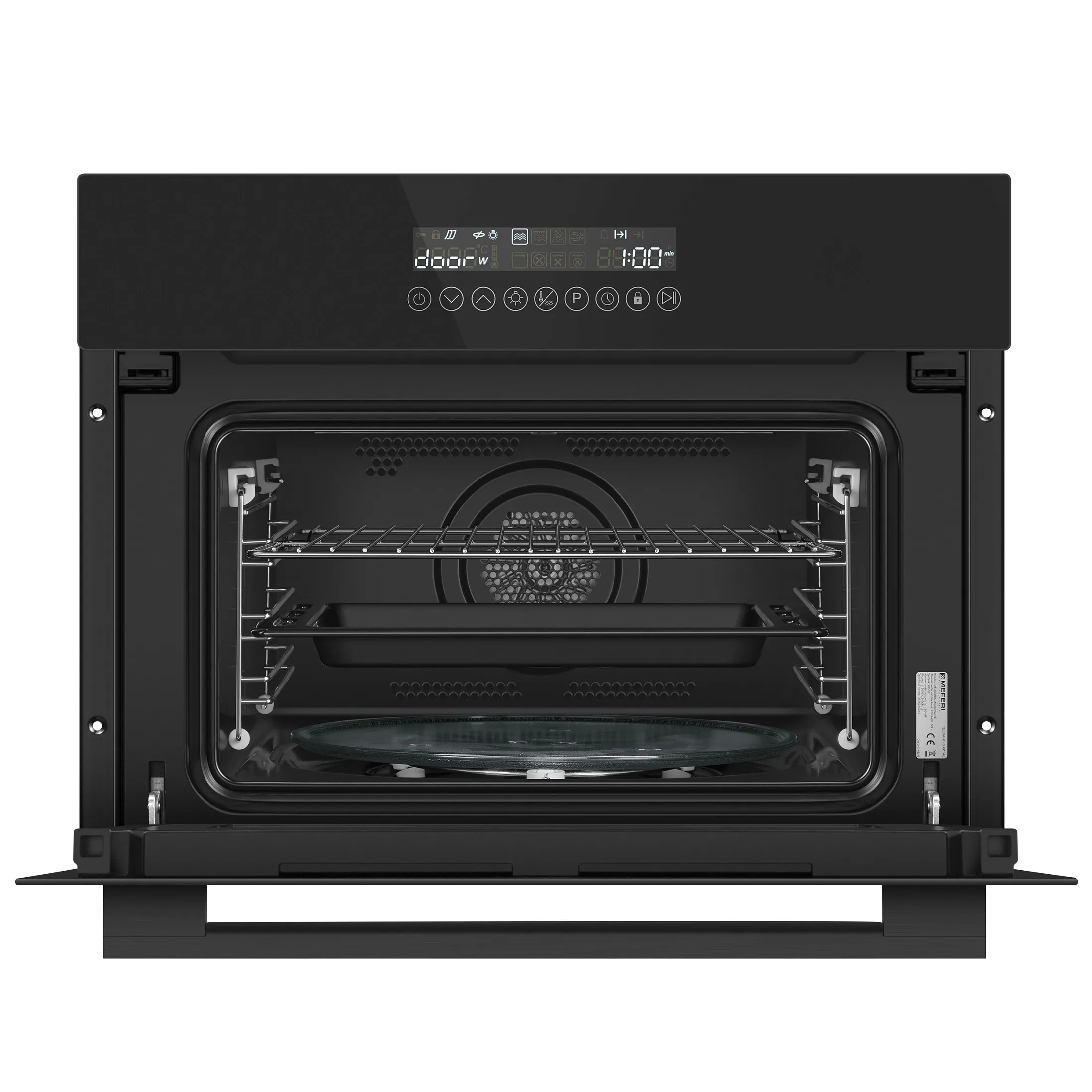 9168821 Электрический духовой шкаф Meferi MEO608BK MICROWAVE черный STDN-0152073 - Вид №2