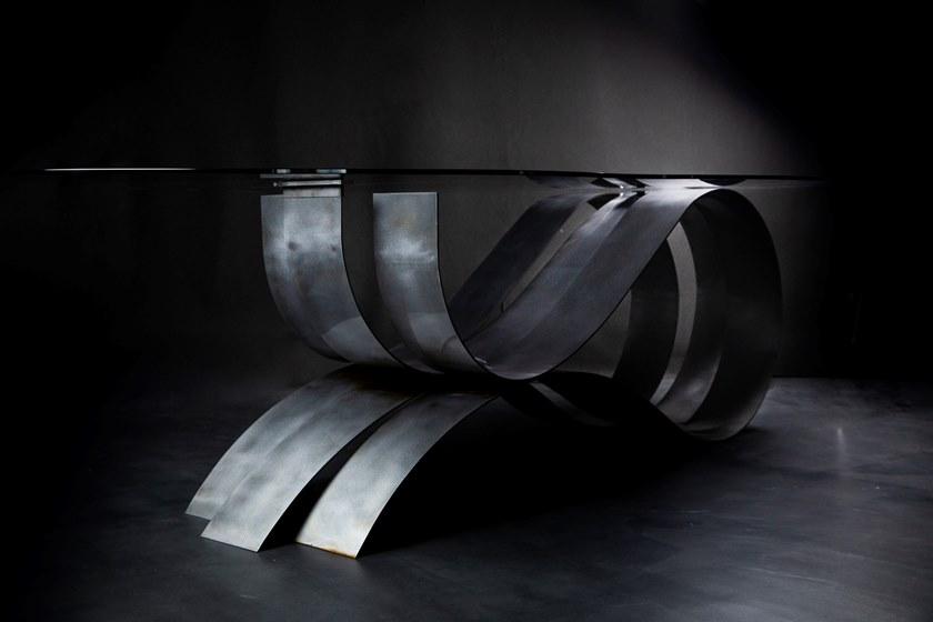 Unica by Tecnotelai Стол из нержавеющей стали и стекла Onde sun-id-1351102 - Вид №1